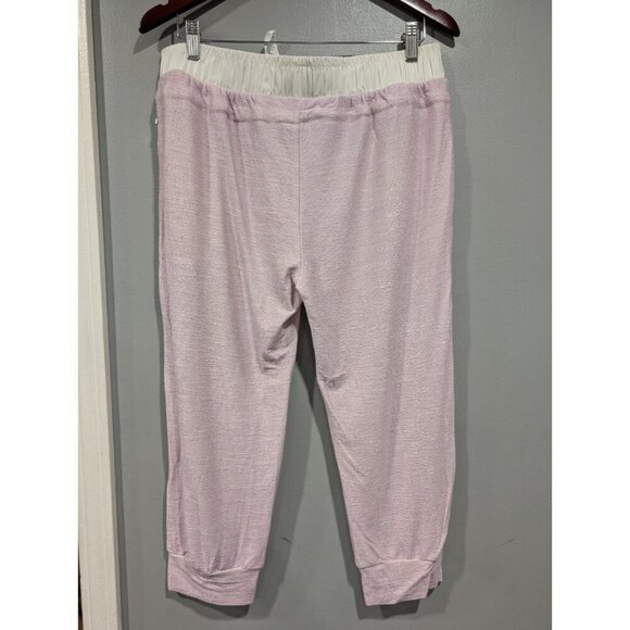 NWT Fabletics Women’s French Terry Arnae Capri Jogger Leggings Pink Size Medium - Picture 2 of 16